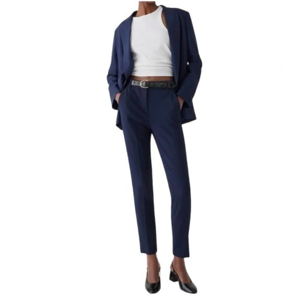 NWT J. Crew Women’s 6 Navy Blue Crop Straight Leg Trouser Dress Pants S G7462